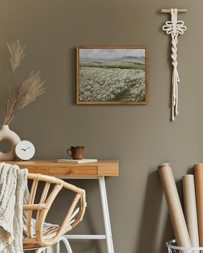Shenify K005-8X10IN Vintage Landscape Framed Canvas Wall Art Countryside Flower Field Classic Paintings Farmhouse Kitchen Office Decor thumb #2