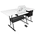 Sew Ready Eclipse Hobby Sewing Center Craft Table Sturdy Computer Desk with Drawers in Black/White, 13362