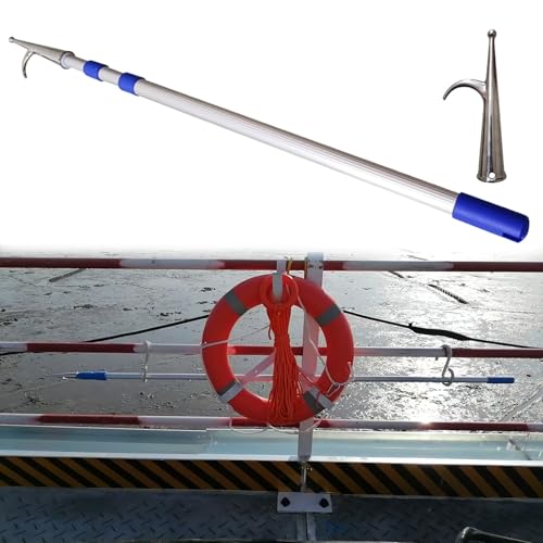 MLYAYE Commercial Push Pole for Boat Metal 26 Ft 23 20 16 13 10 Feet, Heavy Duty Telescopic Aluminum Rod Boathook & Versatile Truck Bed Cargo Retrieval Hooks(300cM/9.8FT)