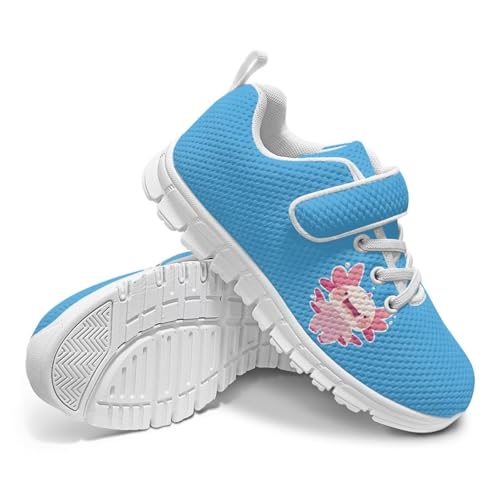 Yzaoxia Girls Running Shoes Walking Sneakers for Kids Non Slip Shoes with Hook and Loop for School Outdoor Size 11-Size 2.52