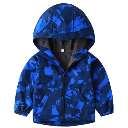 Toddler Boys Girls Fleece Lined Jacket Zip Up Hoodie, Camouflage Outerwear Windbreaker Spring Fall Jackets for Kids
