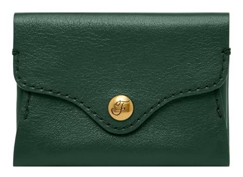 Card Case Fossil Heritage Pine Green, porte-cartes en cuir vert