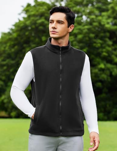 COOFANDY Men's Polar Fleece Vest Lightweight Sleeveless Zip Up Jacket Casual Outerwear Outdoor Golf Vests2