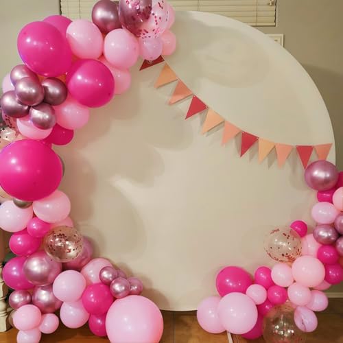 Image of Hot Pink Balloons Set, 60Pcs 12 Inch Light Macaron Baby Pink Helium Balloon with Pastel Metallic Confetti Soft Pink Latex Balloons for Girls Birthday Princess Wedding Baby Shower Party Decorations