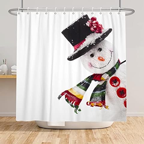 SDOTPMT Cortina de Ducha de Muñeco de Nieve de Invierno de 140x183cm Cover