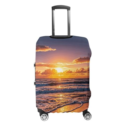 Beach Sunset Waves Luggage Cover Elastic Suitcase Protector Case Anti-Scratch Washable Baggage Covers Protector For Traveling, Aircraft Consignment XL4