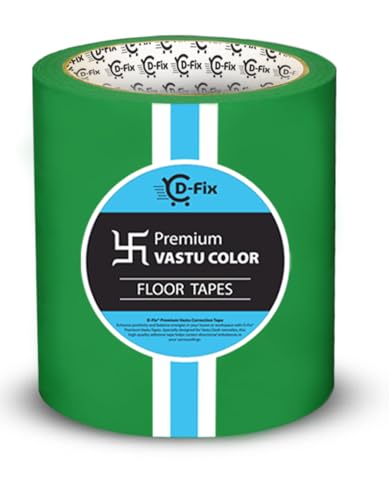 Image of D-fix Vastu Color Floor Tapes | 4 Inch Wide, 25M Each | Green | Vastu Dosh Remedy, Vastu Correction for WC, Toilet, Entrance, Home & Office (1 Rolls Pack)