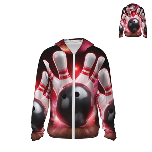 Men's UPF 50+ Sun Protection Hoodie Long Sleeve Fishing Shirts Quick Dry Bowling Ball Sun Shirt Jacket