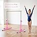 Imagen de HOMCOM Barra de Gimnasia para Niños de +3 Años Barra de Entrenamiento con Altura Ajustable 92-150 cm Barra Horizontal de Gimnasia Carga 75 kg 194x121x150 cm Rosa
