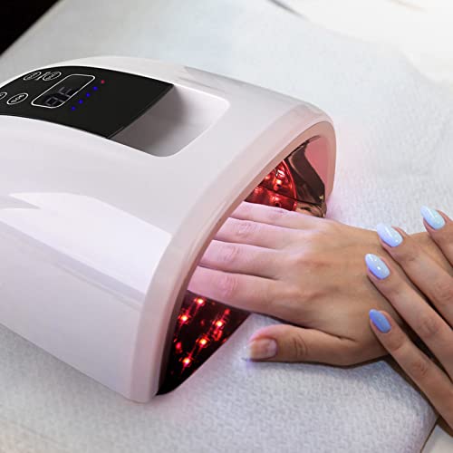 90W Professional Wireless Cordless Rechargeable Uv Led Nail Lamp,Nail Lamp Gel Nail Curing Dryer Light For Nails With 45 Beads,4 Timer Setting Lcd Display Nail Polish Machine (White) #TOP6