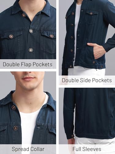Image of Kuons Avenue Men's Regular Fit Trucker Jacket | Denim Jacket for Men