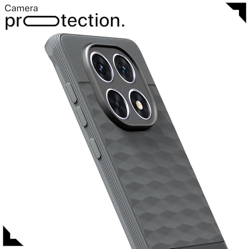 Image of Pikkme Back Cover for Redmi Note 14 Pro 5G Camera Protection 3D Hexa Cube Design Silicone Protective Bumper Case (Grey)