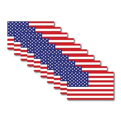 Image of Magnet Me Up American Flag Magnet Decal, 10 Pack, 3x5 Inch, Red, White, Blue, Heavy-Duty Magnets for Car, Truck, SUV or Any Magnetic Surface, Old Glory Vibes, Proudly Made in USA