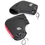 KEMIMOTO バイク ハンドルカバー スクーター 防風 防水 pcx 125cc xmax ミニバイク オートバイ 原付バイク 洗える 秋冬 防寒対策 防寒具 ハンドルウォーマー フリーサイズ レッド