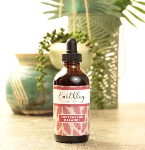 Image of Earthley Wellness Postpartum Balance, Supports and Balances Female Hormones, Supports Postpartum Recovery, Smooths Out Mood Swings, Essential Herbs Like Dandelion Root, Catnip, & Alfalfa (2oz)