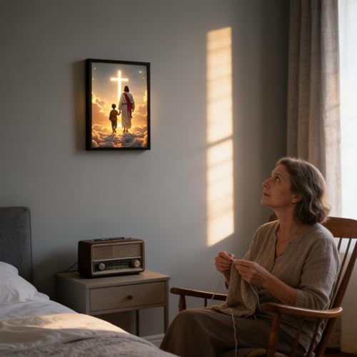 Cuadro de Jesús LED para sala: arte mural religioso que ilumina tu hogar con fe 3