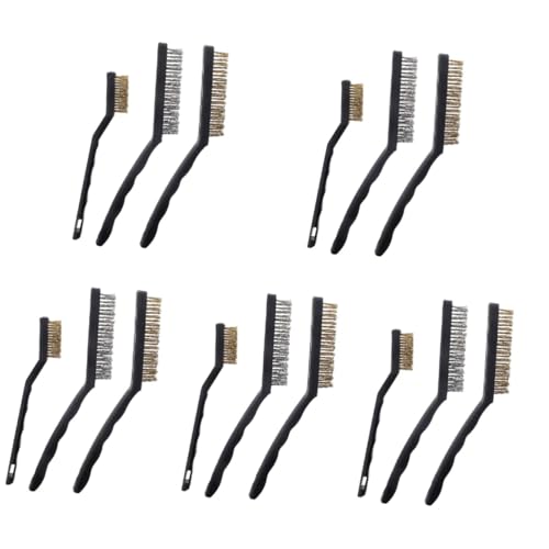 Cabilock 5 Sets Mini Wire Brush for Cleaning Assorted Brush Set Portable Versatile for Forging Polishing