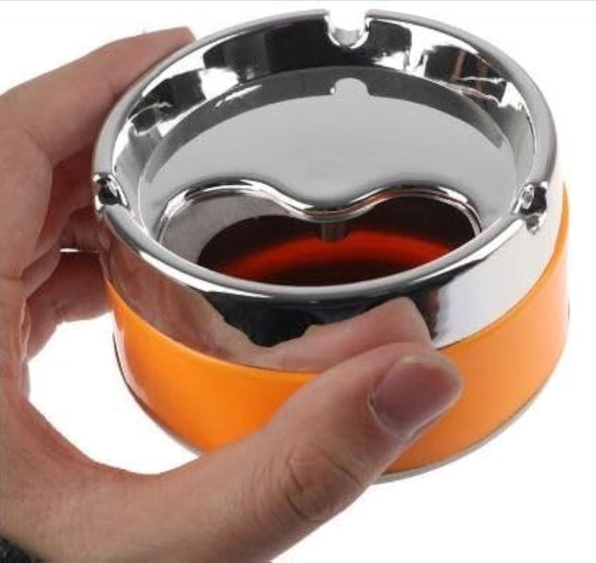 Plastic and Stainless Steel Windproof Ashtray