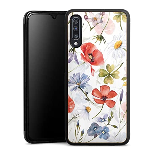 Coque en bois compatible avec Samsung Galaxy A70s motif fleur Utart