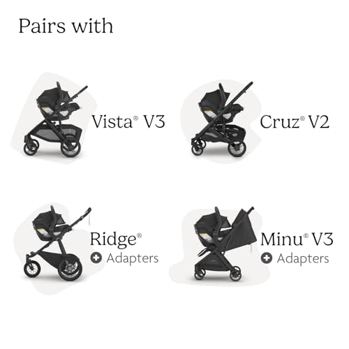 UPPAbaby Mesa V3 Infant Car Seat - Easy Installation + SmartSecure Technology - Attaches to Stroller | Base + Infant Insert Included - Greyson (Charcoal Mélange)