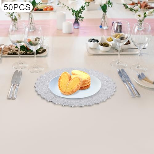 Platos Vintage Plateadores Plata 13 pulg 50 piezas miniatura 4