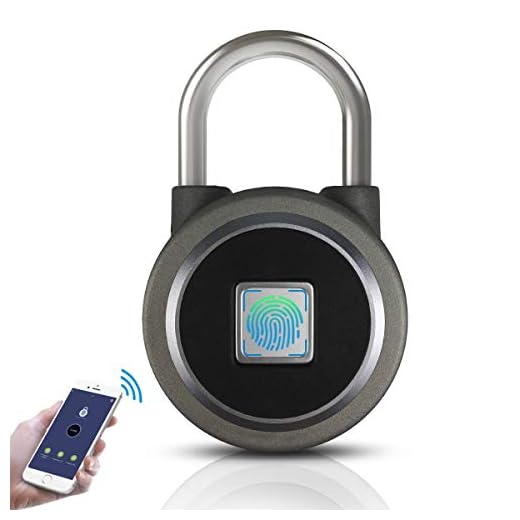 OMaggie Fingerprint Padlock Bluetooth Remote Lock Smart Biometric Thumbprint Keyless Lock for Locker,Gym, Door, Cabinet, Suitcase, Backpack(Gray)