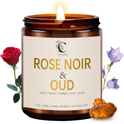 Rose Scented Candles for Women, Birthday Candles for Her Stress Relifef Aromatherapy Spa Candle Soy Wax Long Lasting Bath Relaxing Candles, Halloween Chirtmas Birthday New Job Gifts for Women Mother