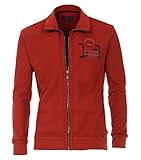 Marke: Casa Moda Casa Moda - Herren Sweat-Jacke unifarben 100% Baumwolle Stickerei auf der Brust Vielseitig kombinierbar (493354700), Größe:XL, Farbe:Orange (484)