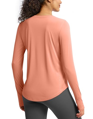 Image of Soothfeel Lightweight Long Sleeve Workout Tops for Women Gym Running Shirts