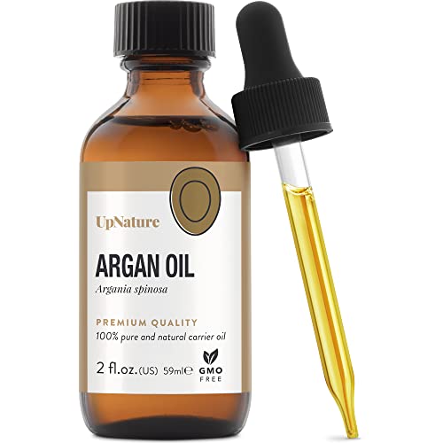 UpNature Argan Oil 2oz - 100% Natural & Pure Argan Oil for Hair Growth, Natural Cuticle Oil & Skin Care Products for Stretch Marks & Scars- Carrier Oil for Essential Oils for Skin