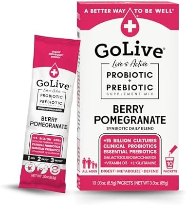 GoLive Prebiotic & Probiotic Powder - Synbiotic - Berry Pomegranate 10's