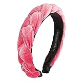 Alpenflüstern Trachten-Haarreif Samt Flechtoptik - Damen Haarschmuck rutschfest, Haarband geflochten fürs Dirndl (rosa-rosé) ADV132