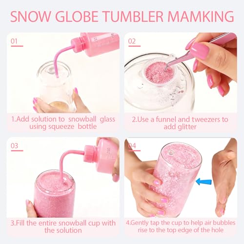 Kit boules à neige à seringue coudée pour customiser les verres à paillettes - 4