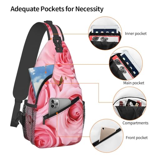 Bolso Cruzado de Pecho para Hombre Negro con Diseño Floral miniatura 4