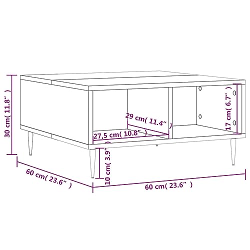 Table de salon noire avec 4 compartiments pour ranger télécommandes et revues - 4