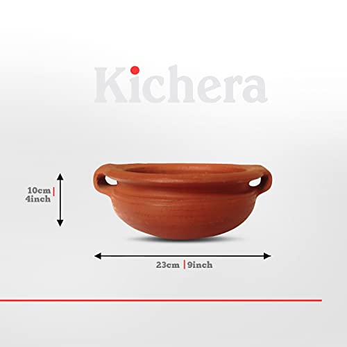 Image of Kichera Unglazed Clay Pottery Mud Pot /Earthen Handi for Cooking & Serving (1 Litre)
