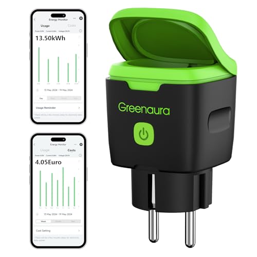 Presa Smart, Greenaura Presa WiFi con Monitoraggio Consumi, Presa...