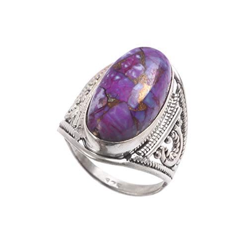 Bague en turquoise argent 925 anti ternissement taille 17,25 sans nickel peau sensible