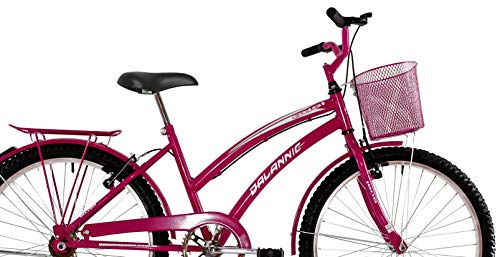 Bicicleta Aro 26 Feminina Susi Rosa Pink com Para-lama e Cesta - Dalannio Bike