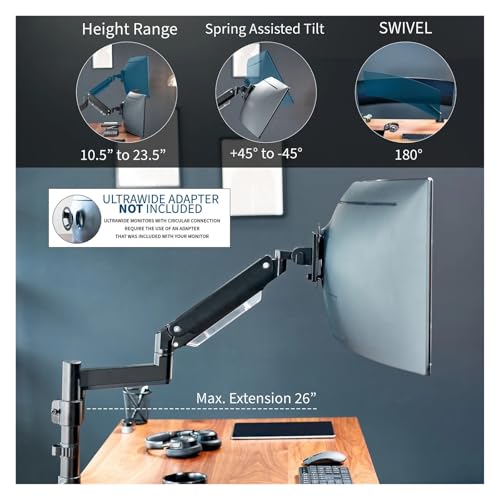 Support écran simple à gaz en alliage robuste pour moniteur 49" - 7