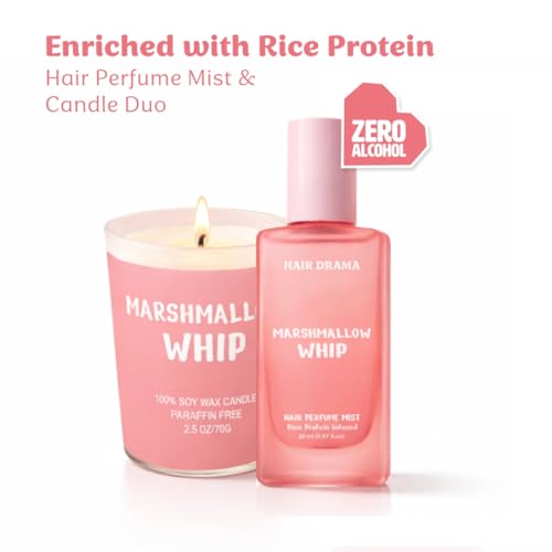 Image of Hair Drama Co. Hair & Body Mist Prefume Fragrance Gift Sets for Women | Hair & Body Perfume Mists & 1 Soy Wax Candles | Gift Hamper for Her | Festive Scented Candles