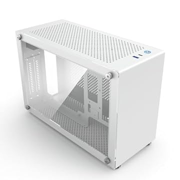 KXRORS GU7 SFX Capa Mini-ITX com fator de forma pequeno, painel de vidro temperado, painel frontal moderno E/S USB 3.0 / porta tipo C, capa portátil de alumínio para computador