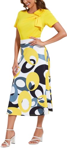 Image of shengfan Women's Casual A Line Swing Summer Dress Formal Short Sleeve Round Neck Wrap Evening Party Dresses
