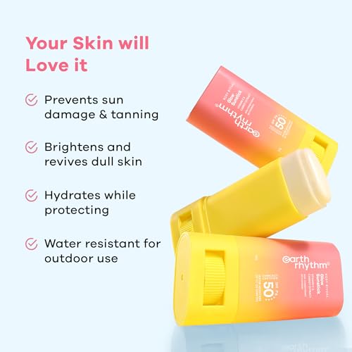 Image of Earth Rhythm Rosy Ritual Glow Sunstick SPF 50 PA ++++ with Vitamin C & Carrot Extract.In Vivo Tested