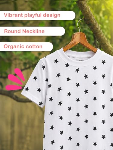 Image of Kidbea Kids Cotton Clothing Set | Ultra-Soft Printed Half Sleeve T-shirt & Shorts Set Comfort Fit Casual Wear for Boys & Girls