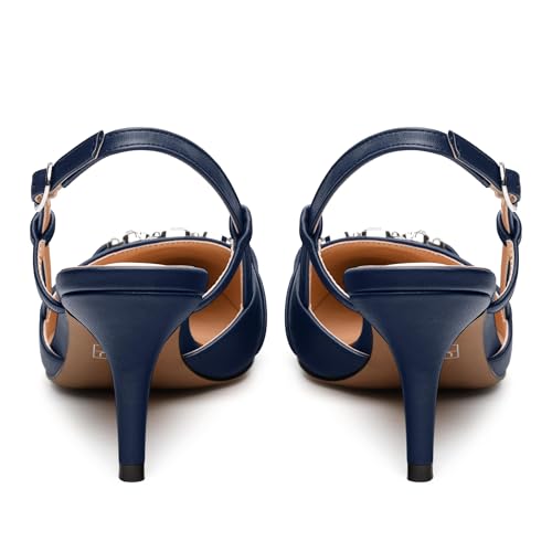 Women‘s Pumps, Slingback Buckle Pointed Toe Shoes for Women, Fashion Stiletto Heel Slingback Pumps for Party Wedding Daily Office4