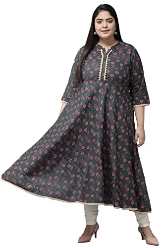 Yash Gallery Women's Cotton Floral Anarkali Kurta for Women