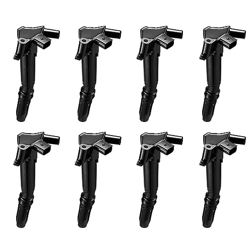 Image of BDFHYK Ignition Coil Pack UF-631 Set of 8 Compatible with F-150 F-250 F-350 Super Duty 6.2L V8 (Passenger-side only) Replacement for C1800 C1801 DG-525 UF-639