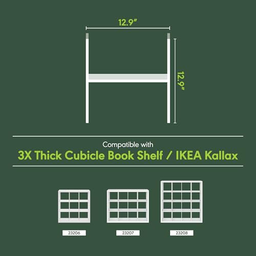Image of Furinno Cubicle H-Shelf Cube Insert, 2-Tier Cube Organizer, Plain White | 12.9W x 12.9H, Vertical /Horizontal Shelf Accessory, Fits into Furinno Triple Thick Cubes, Ikea Kallax, for Organization