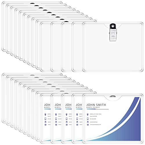Porte-badges transparents en PVC avec clips pour salons et seminaires de 100
